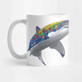 Rainbow Geometric Shark Mug